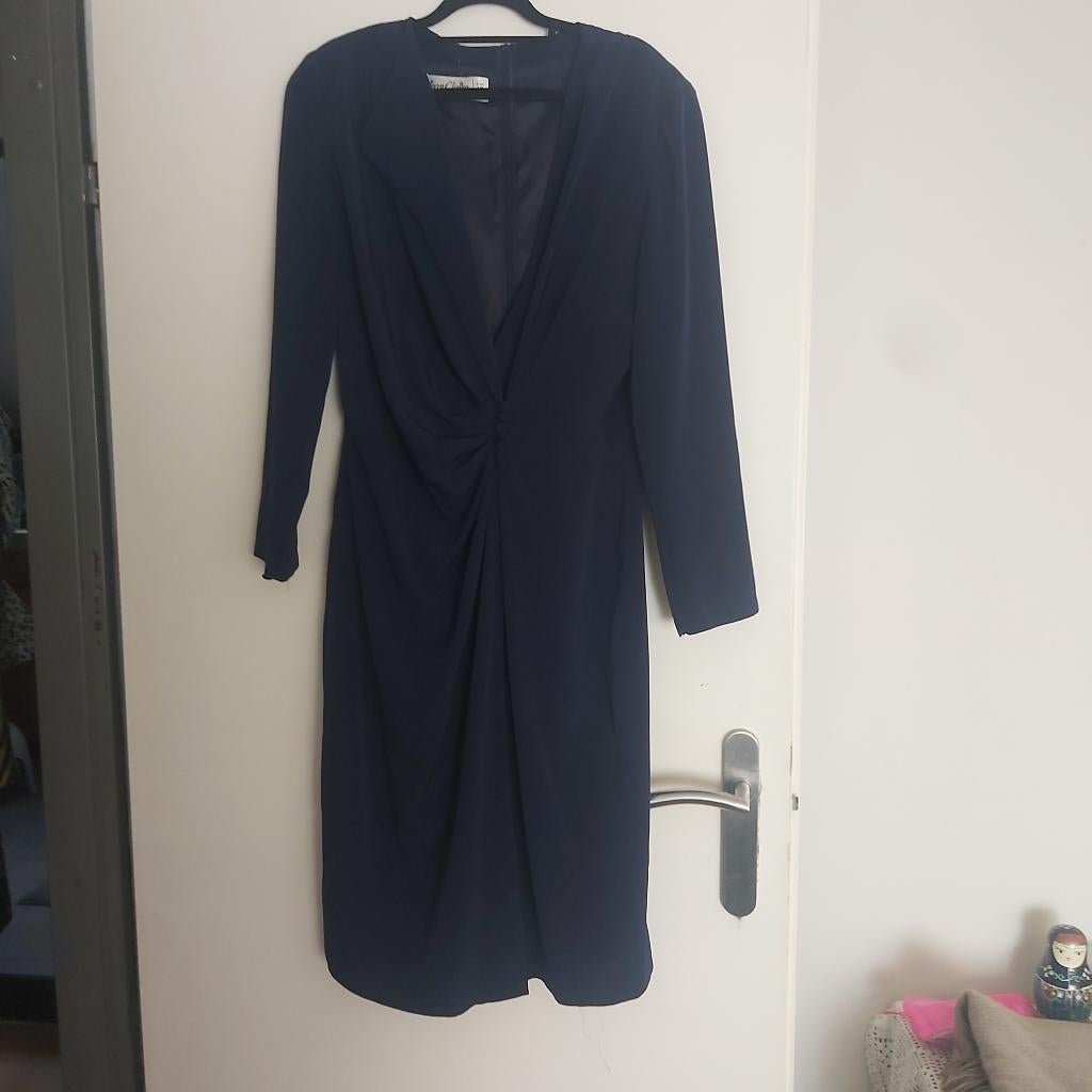 Jean Claire nette donkerblauwe japon, Kleding | Dames, Maat 42/44 (L), Zo goed als nieuw, Jean Claire, Onder de knie