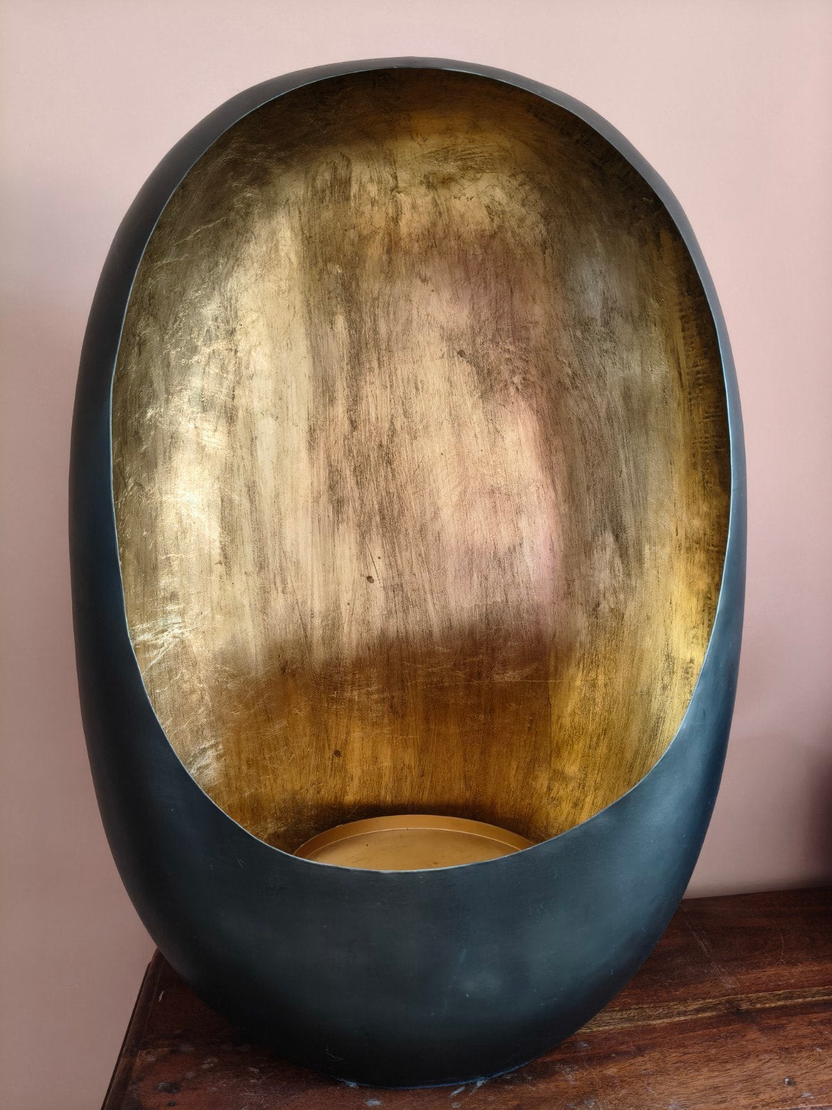 Standing egg windlicht, Ophalen, Zwart, Nieuw, Metaal