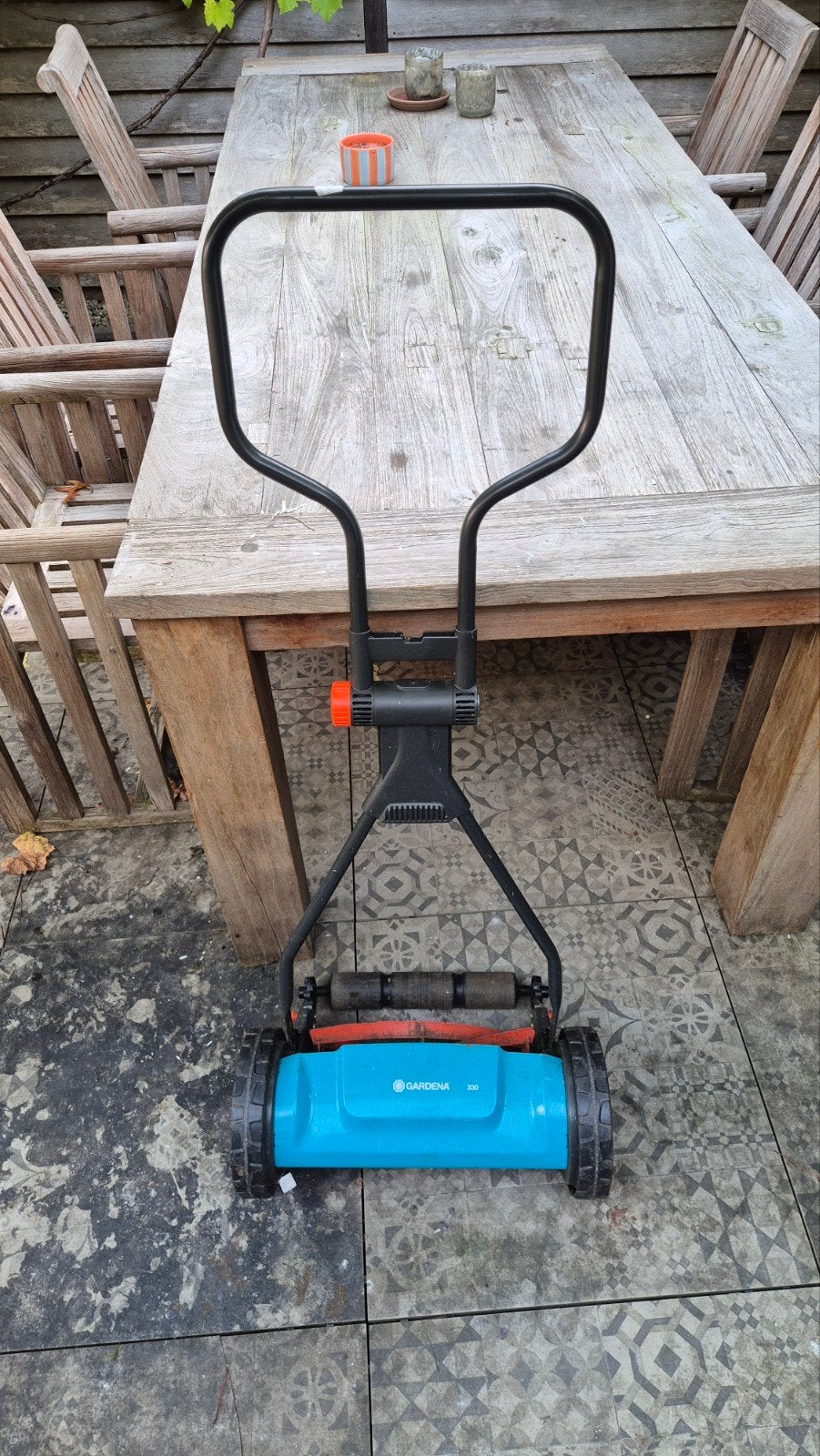 Gardena 300 Handgrasmaaier, Tuin en Terras, Ophalen, Handgrasmaaier, Zo goed als nieuw, 30 t/m 39 cm
