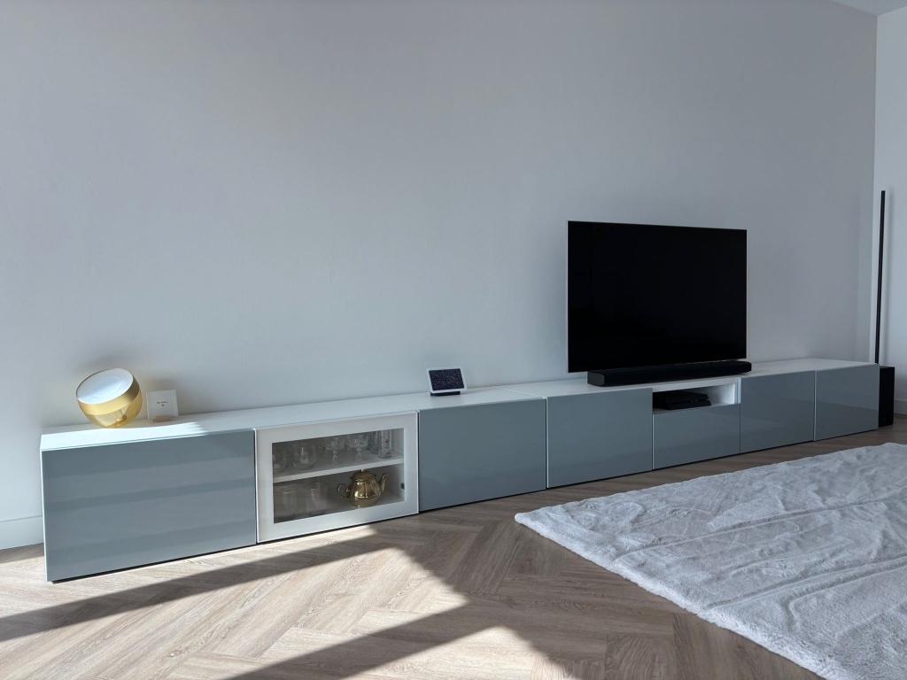 IKEA BESTÅ Televisie-meubel (tv meubel/tv kast), Ophalen, Zo goed als nieuw, 200 cm of meer, 25 tot 50 cm