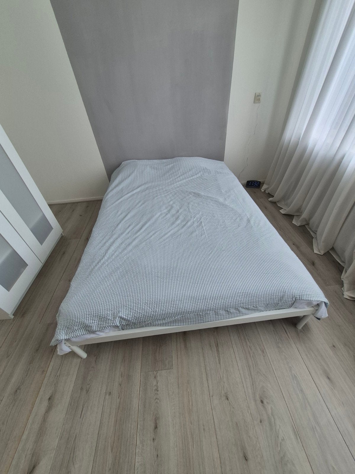 te koop bed 140x200, Wit, Tweepersoons, Zo goed als nieuw, 140 cm