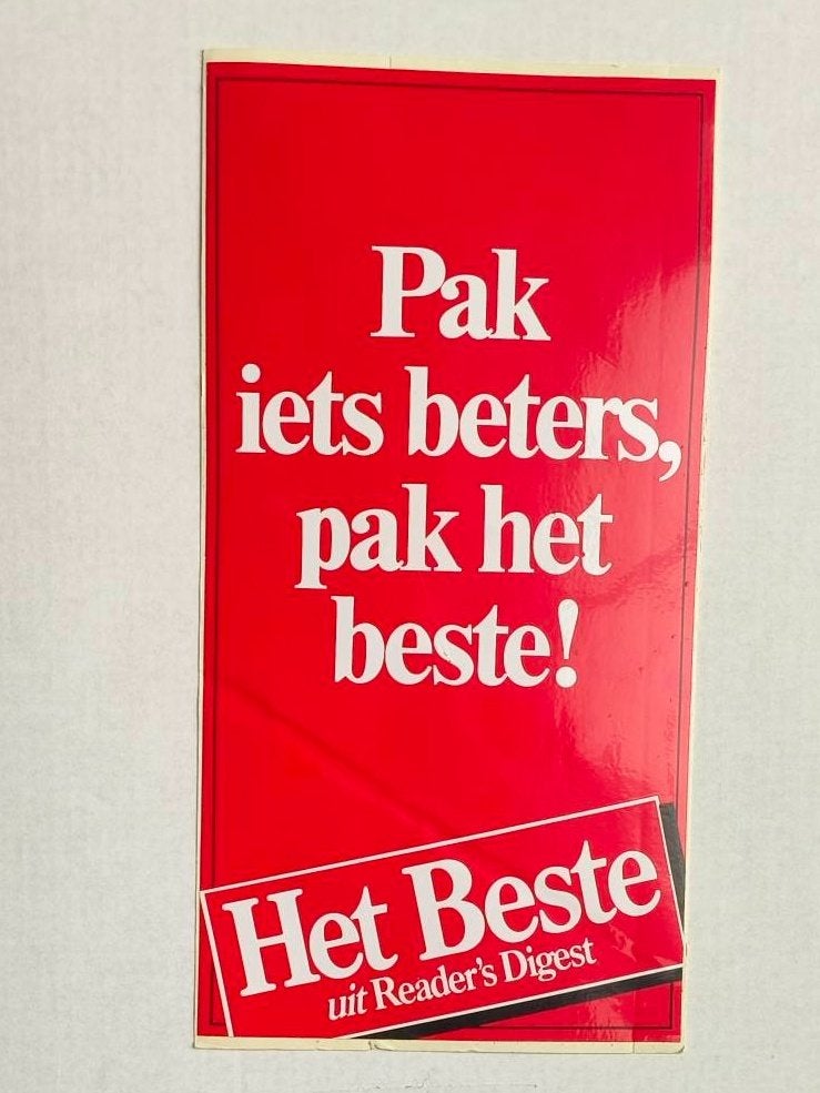 Sticker Pak iets beters, pak het Beste! uit Reader's Digest., Verzamelen, Ophalen of Verzenden, Zo goed als nieuw, Overige typen