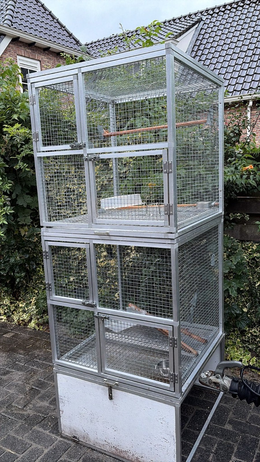 Dubbele broed/kweekkooi met onderkast, Dieren en Toebehoren, Ophalen, Aluminium, Broedkooi of Kweekkooi