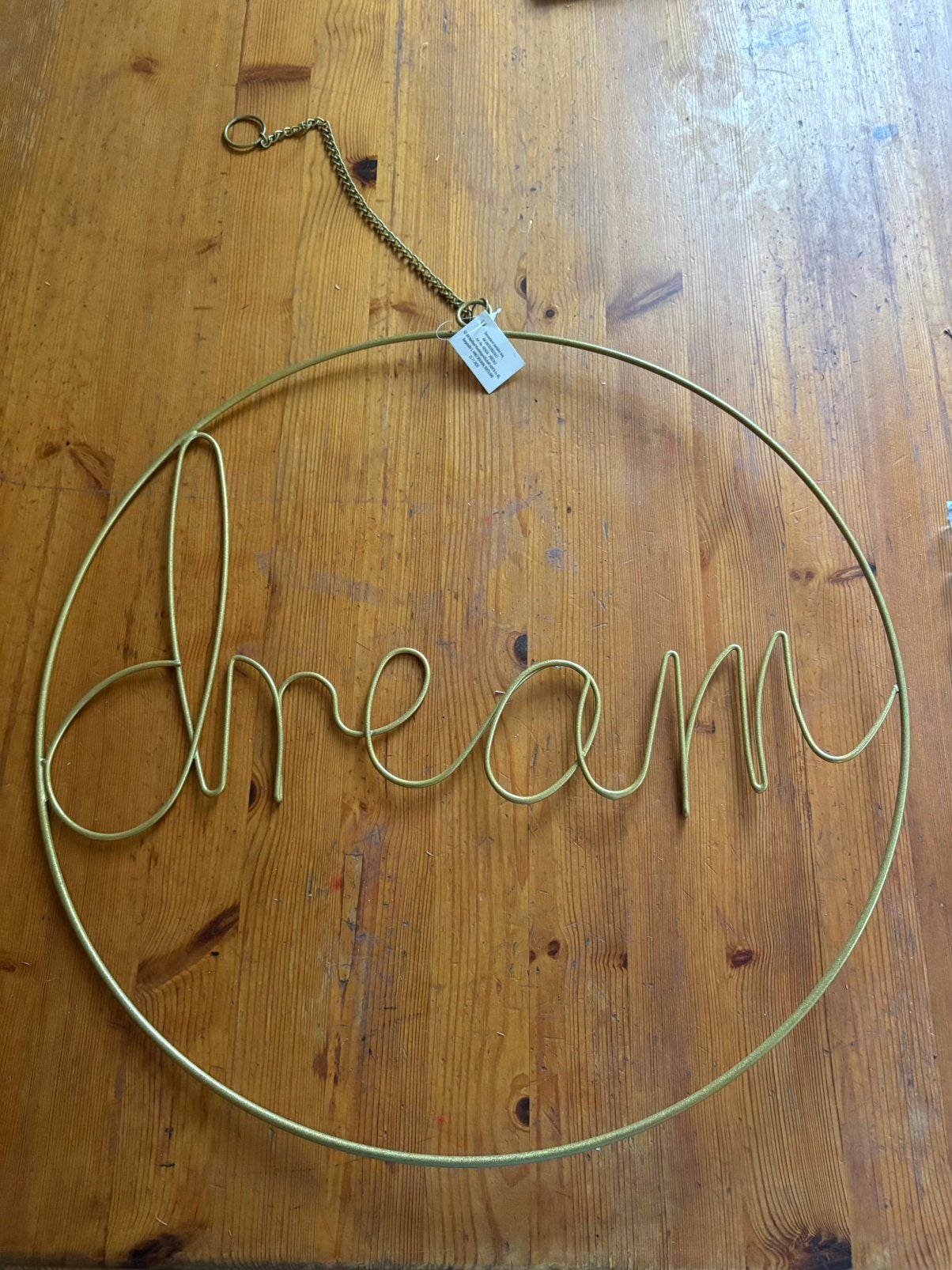 4x Ring DREAM met ketting 40cm nieuw hobby workshop, Huis en Inrichting, Ophalen of Verzenden, Nieuw, Wanddecoratie, Metaal