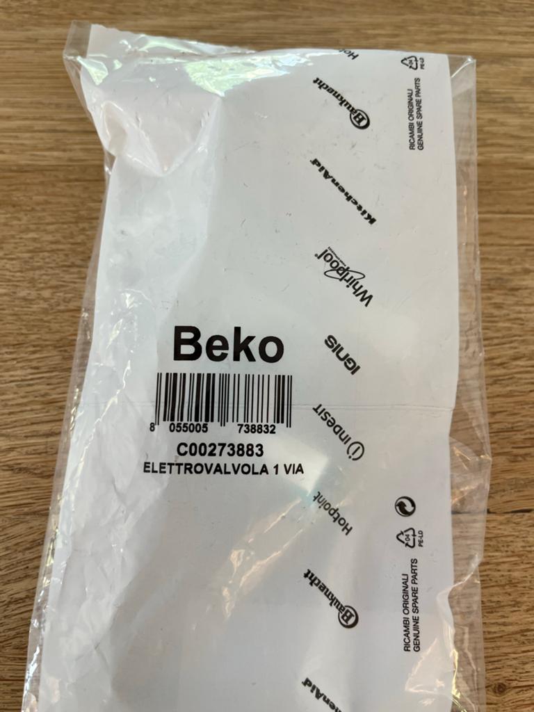 Nieuwe Whirlpool/Beko C00273883 Inlaatventiel, Ophalen, Nieuw