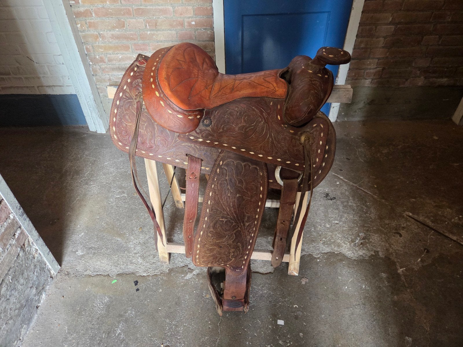 Uniek Antiek Westernzadel Bentley-Gafford (Oklahoma, jaren ', Ophalen