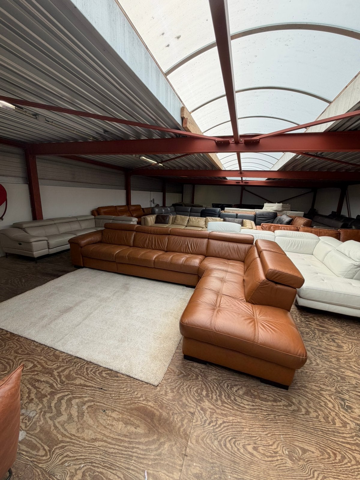 Design leren hoekbank cognac bruin bank relax Z.G.A.N., 2871SK, 125 cm of meer, Verzenden, Mariansoliak8@gmail.com