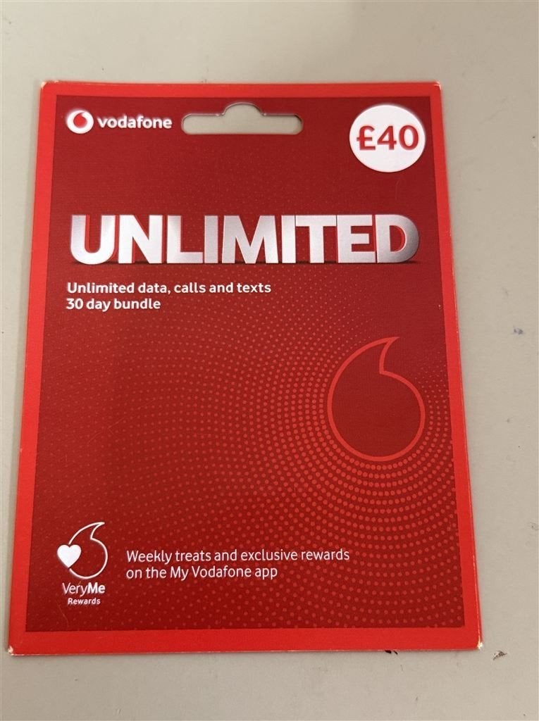 UK sim kaart - Vodafone - Unlimited 30 days bundle, Ophalen of Verzenden, Nieuw, KPN
