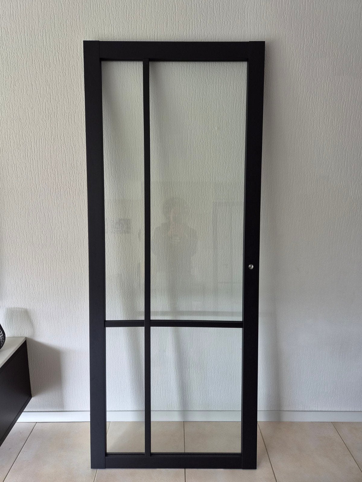 Nieuwe Swedex Nova Design binnendeur mat zwart en glas, Ophalen, 80 tot 100 cm, 215 cm of meer, Binnendeur