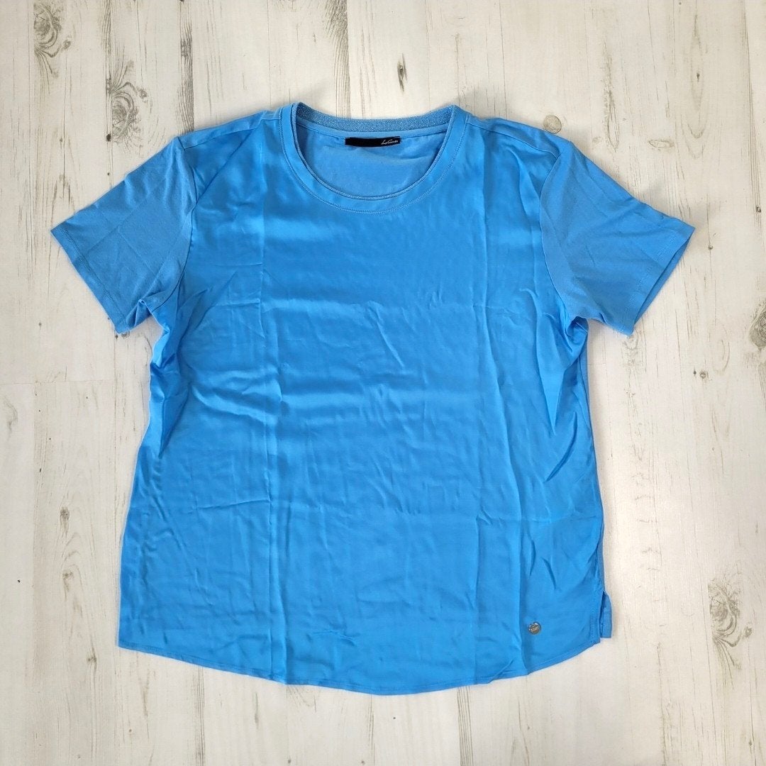 NIEUW LeComte top ronde hals 42 korte mouwen blauw, Kleding | Dames, Blauw, Maat 42/44 (L), Nieuw, Ophalen of Verzenden