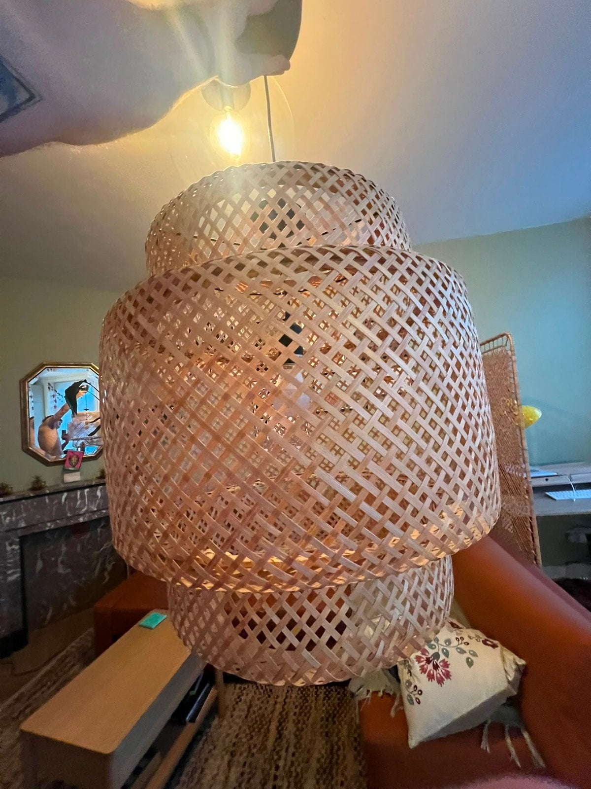 Lamp, Ophalen, Zo goed als nieuw, Natuurlijk materiaal, IKEA