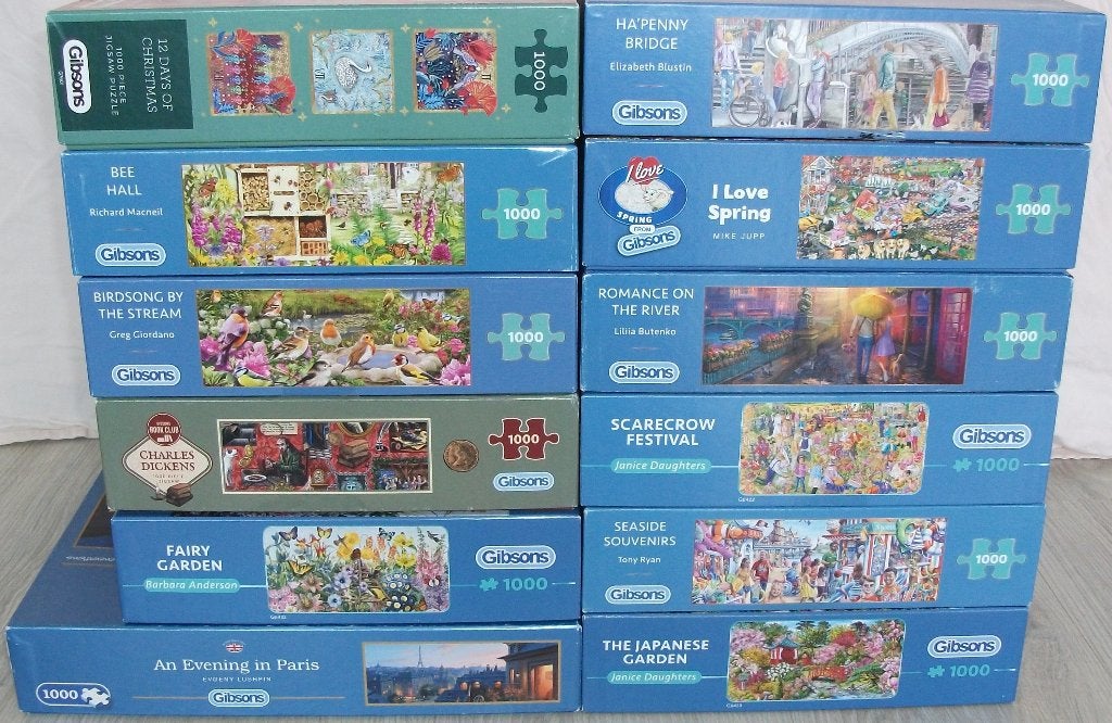 Diverse *** PUZZELS GIBSONS ***, Ophalen of Verzenden, 500 t/m 1500 stukjes, Zo goed als nieuw, Legpuzzel