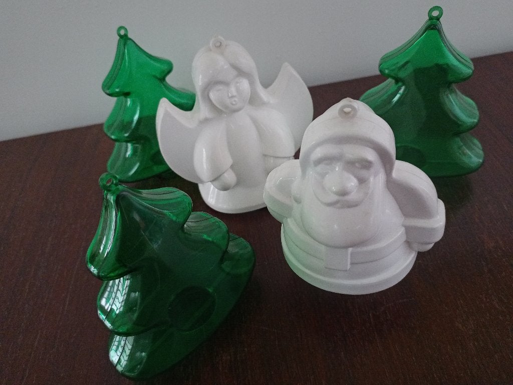 Leuke vintage / retro plastic, kunststof kerstfiguren, Diversen, Ophalen, Zo goed als nieuw