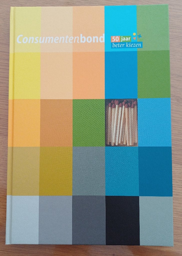 Consumentenbond - 50 jaar-beter kiezen+luciferdoosverpakking, Boeken, Ophalen of Verzenden, 20e eeuw of later, Zo goed als nieuw