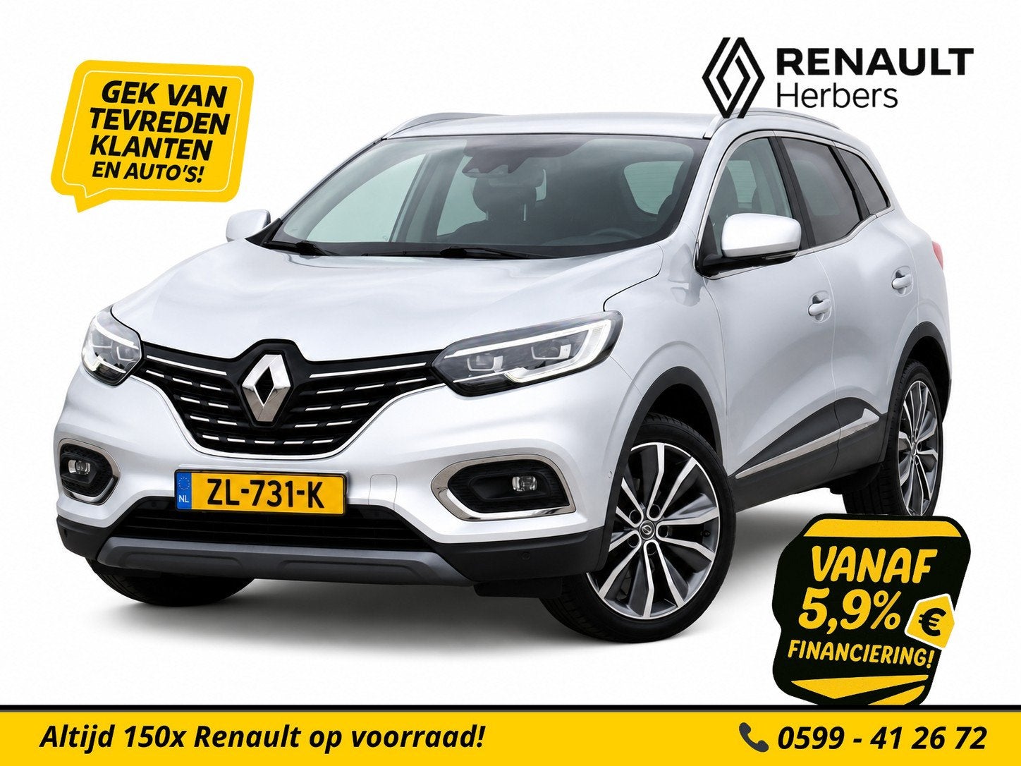 Renault Kadjar 1.3 Tce Intens LEER / NAVI / 19 INCH / VEEL O, Kadjar, 15 km/l, Gebruikt, Euro 6