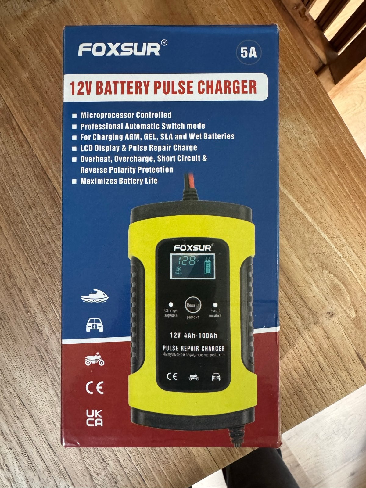 FOXSUR 12V Accu Pulslader 5A - Nieuw en Ongebruikt, Nieuw