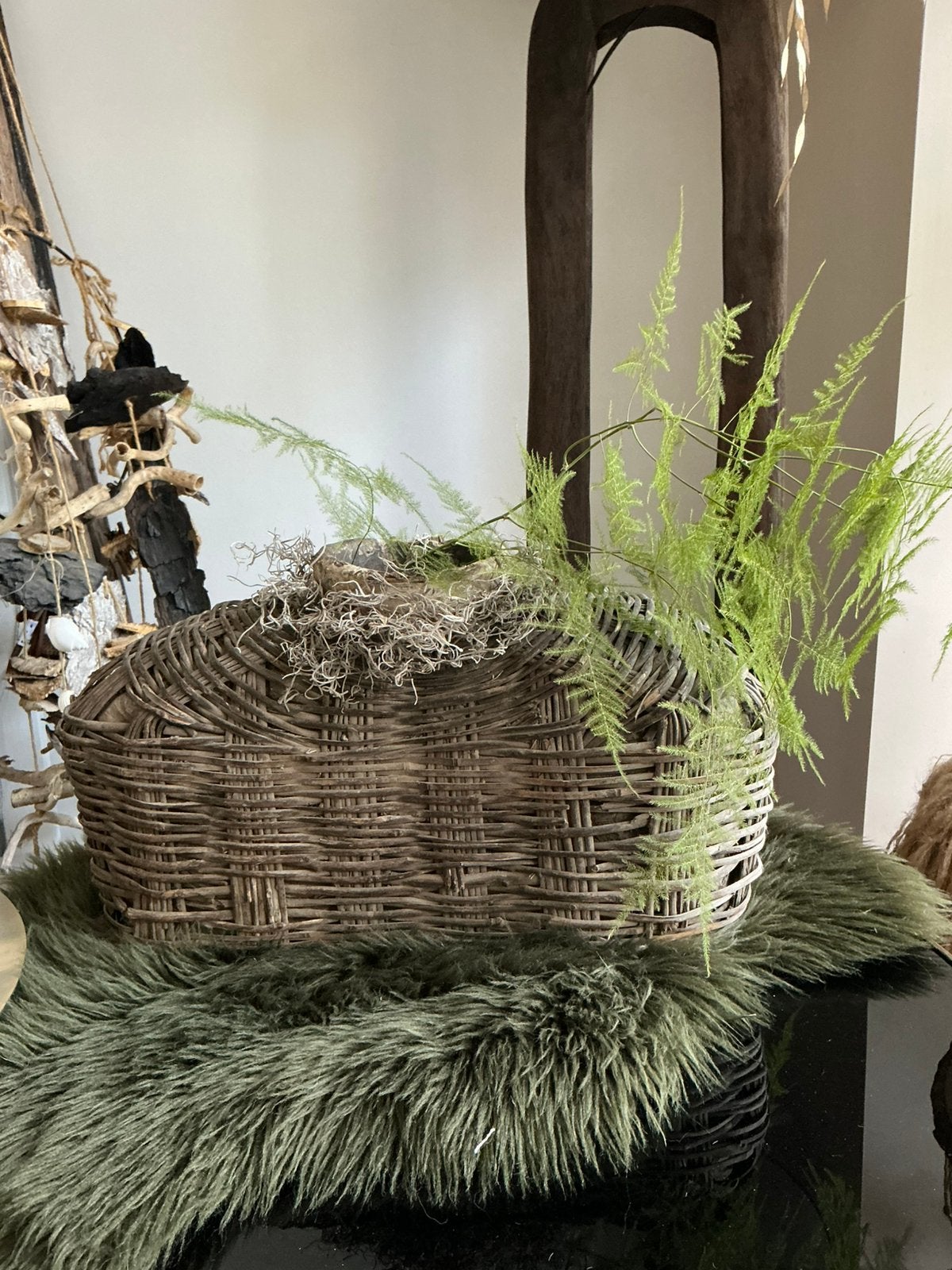 Grote leemmand / vissersmand, Ophalen of Verzenden, Zo goed als nieuw, Rond, Riet