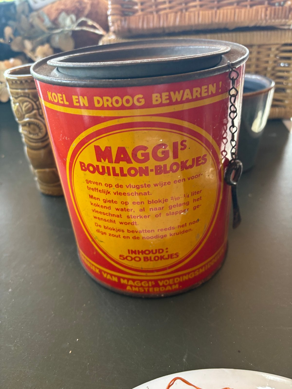 Vintage Maggi Bouillon-Blokjes Blik - Zeldzaam Verzamelobjec, Antiek en Kunst, Ophalen of Verzenden