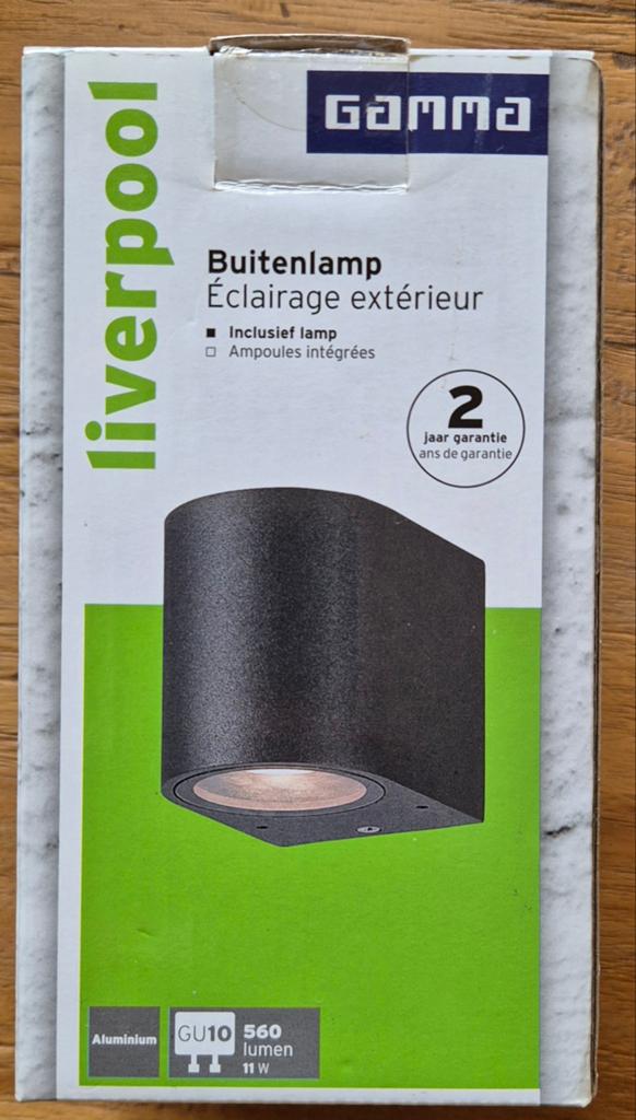 Liverpool Buitenlamp Aluminium GU10 11W - Nieuw in doos, Ophalen, Minder dan 50 watt, Wandlamp, Netvoeding