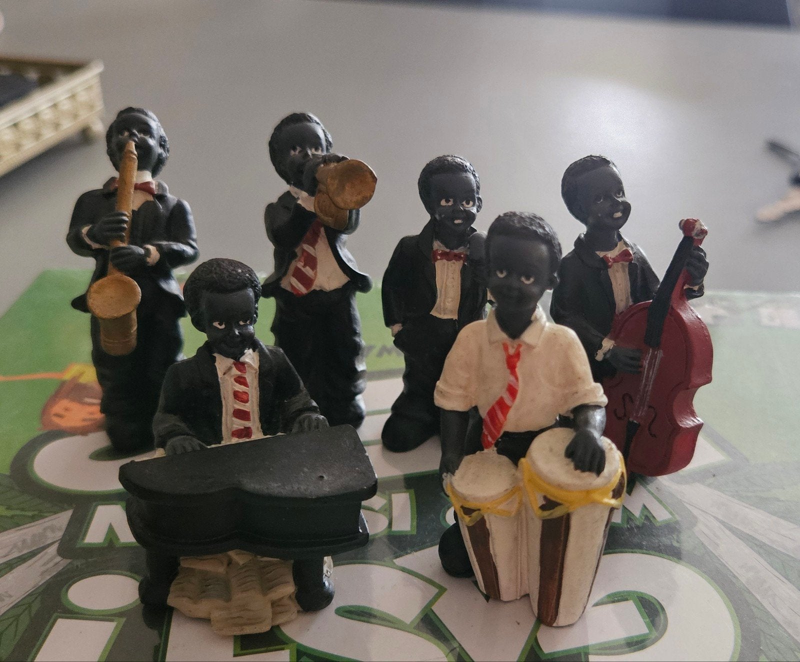 Set van 6 Jazz Muzikanten Beeldjes - Vintage Decoratie, Verzamelen, Ophalen of Verzenden, Zo goed als nieuw