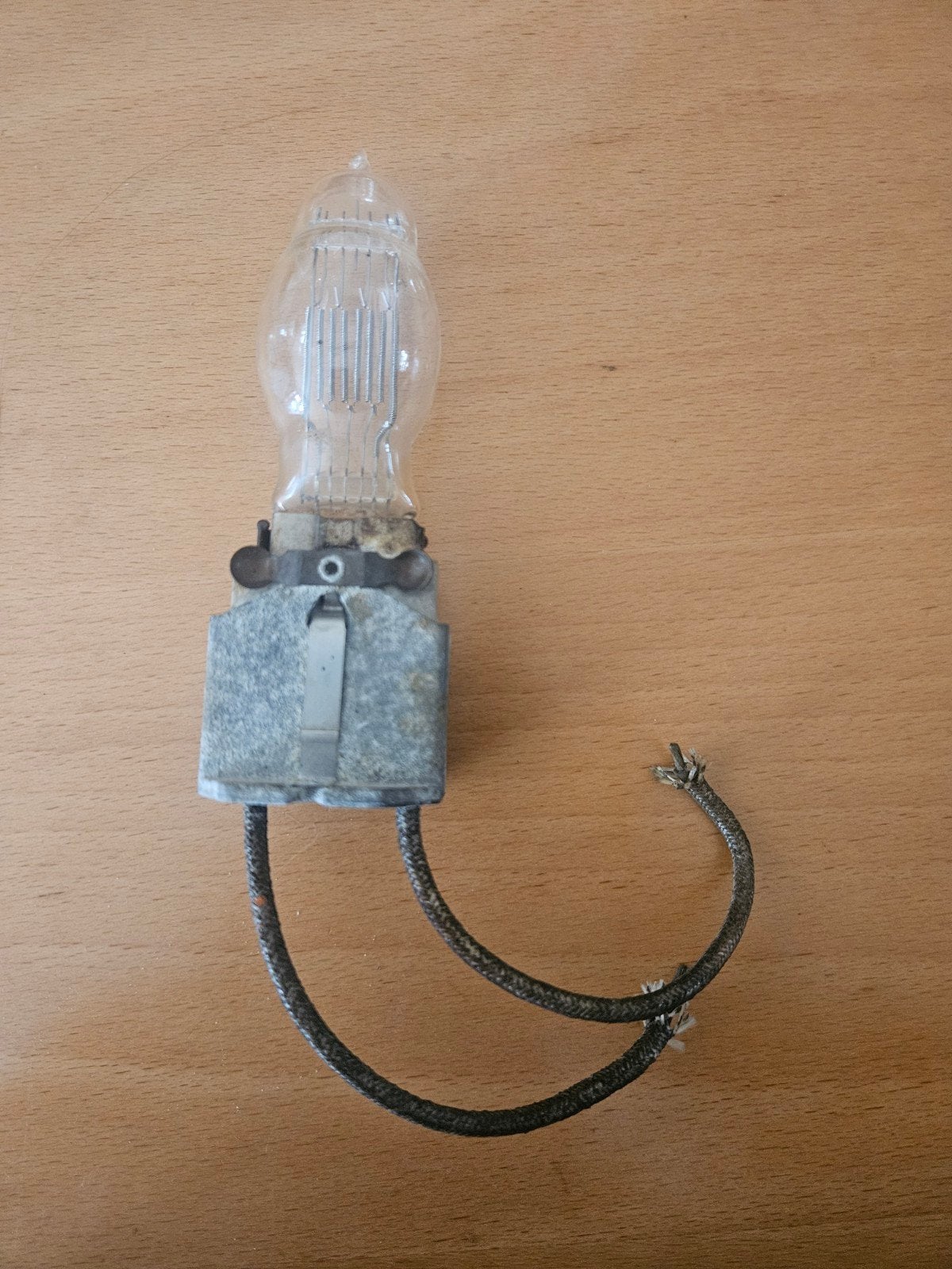 Vintage gloeilamp met fitting en bedrading, Ophalen of Verzenden