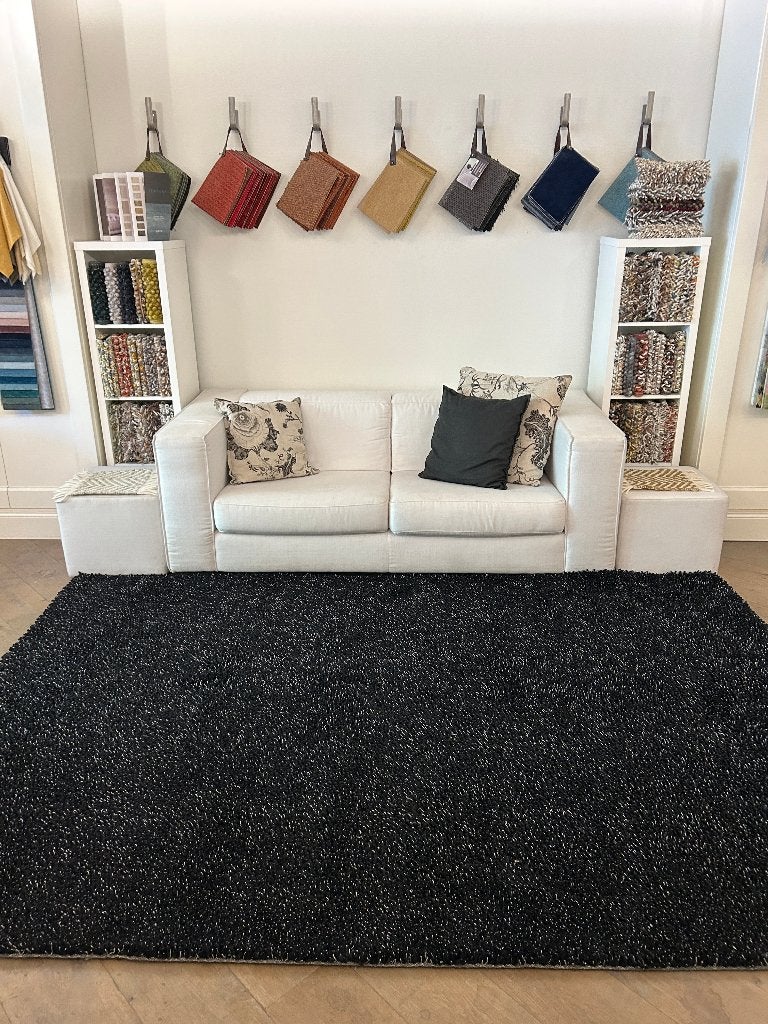 Vloerkleed Dots, pinstripe zwart van Brink & Campman 200x300, Zwart, Ophalen of Verzenden, 200 cm of meer, Rechthoekig