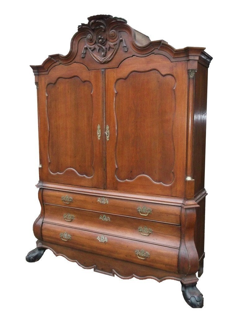 Klein eiken gebogen kabinet, Antiek en Kunst, Ophalen of Verzenden