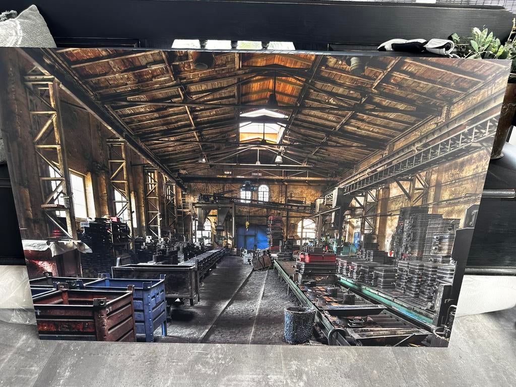 Groot industrieel schilderij, Ophalen, 125 cm of meer, Zo goed als nieuw, Schilderij