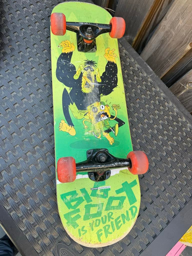 Gebruikt skateboard met unieke print, Ophalen of Verzenden, Gebruikt, Skateboard