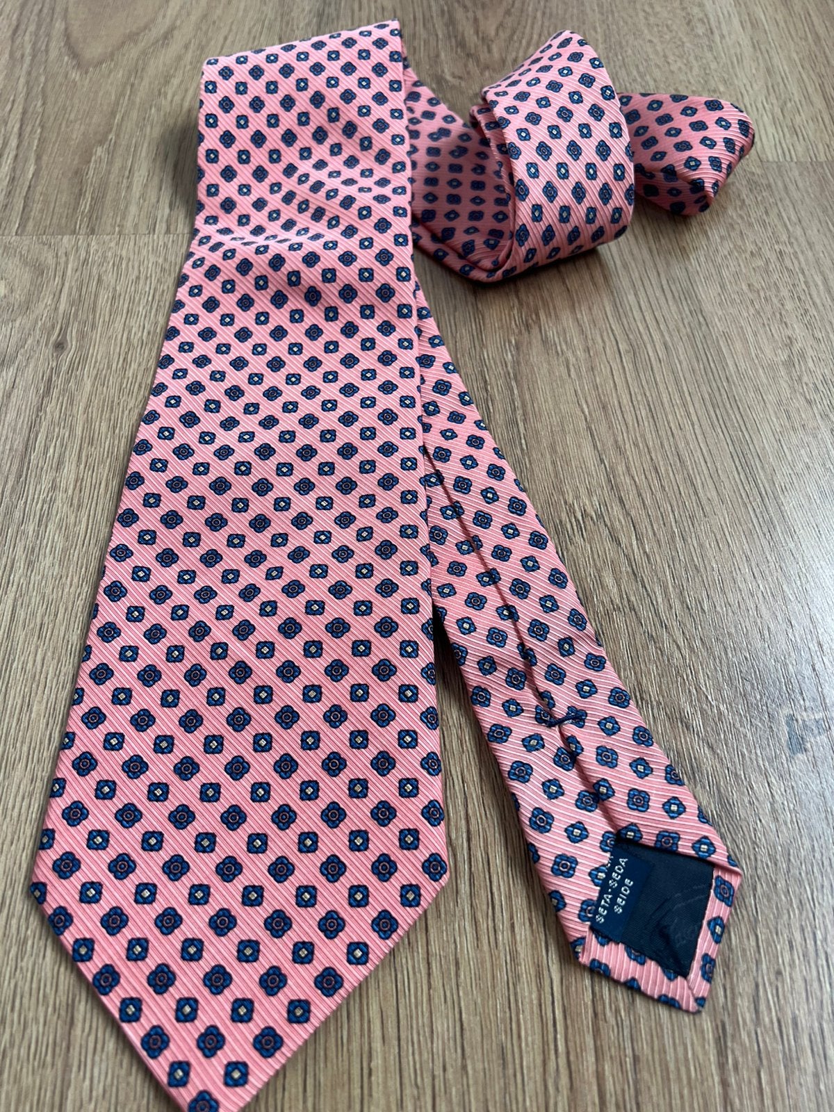 Faconnable zijde roze das stropdas blauw, Ophalen of Verzenden, Zo goed als nieuw, Roze, X