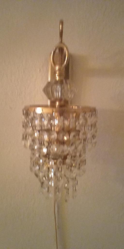 Swarovski wandlampje met kristallen, Ophalen of Verzenden, Gebruikt, Glas, Klassiek, Glamour, Kristal
