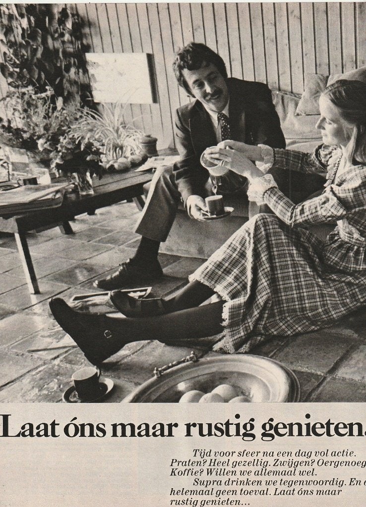 Retro reclame 1971 Van Nelle Supra koffie rustig genieten, Verzamelen, Verzenden, Overige typen
