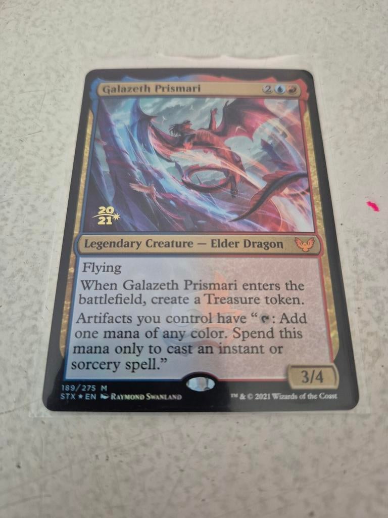 Galazeth Prismari MTG kaart - Strixhaven Elder Dragon, Ophalen of Verzenden, Zo goed als nieuw, Losse kaart