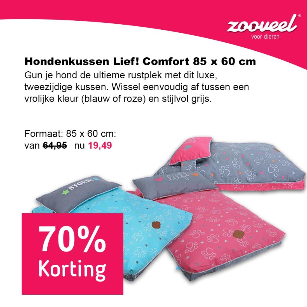 Hondenkussen Lief! Comfort Tweezijdig 85x60 cm, Dieren en Toebehoren, Hondenmanden, Nieuw, Ophalen of Verzenden, Info@lieflifestyle.nl
