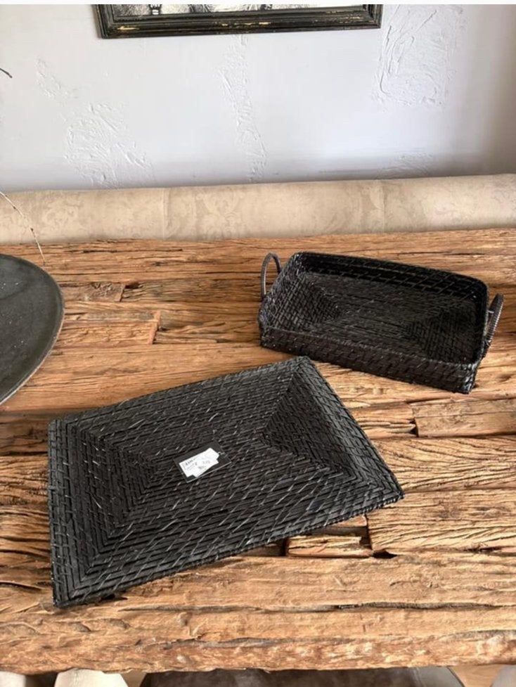 Colmore zwart rotan dienblad & 2 placemats NIEUW, Ophalen of Verzenden, Nieuw, Rechthoekig, Overige materialen