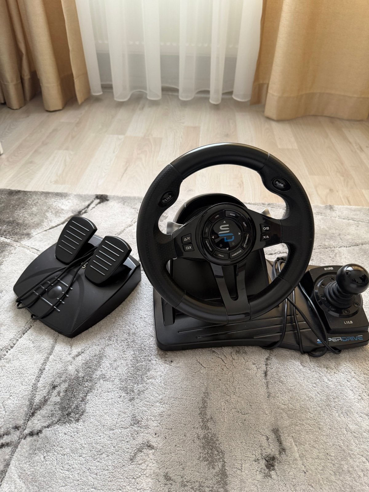 Superdrive GS550 Racing Wheel met pedalen en shifter, Racestuur, Verzenden, Xbox, Force feedback