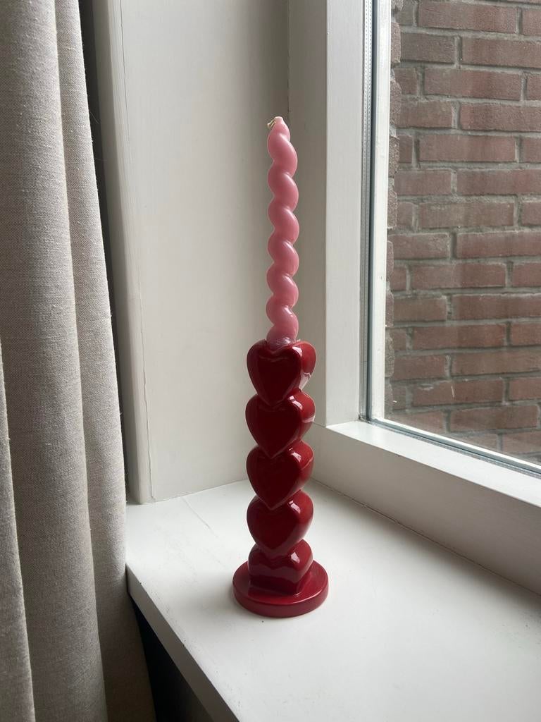 Sissy-Boy Kandelaar met Rode Hartjes, Ophalen, Overige materialen, Zo goed als nieuw, Kandelaar