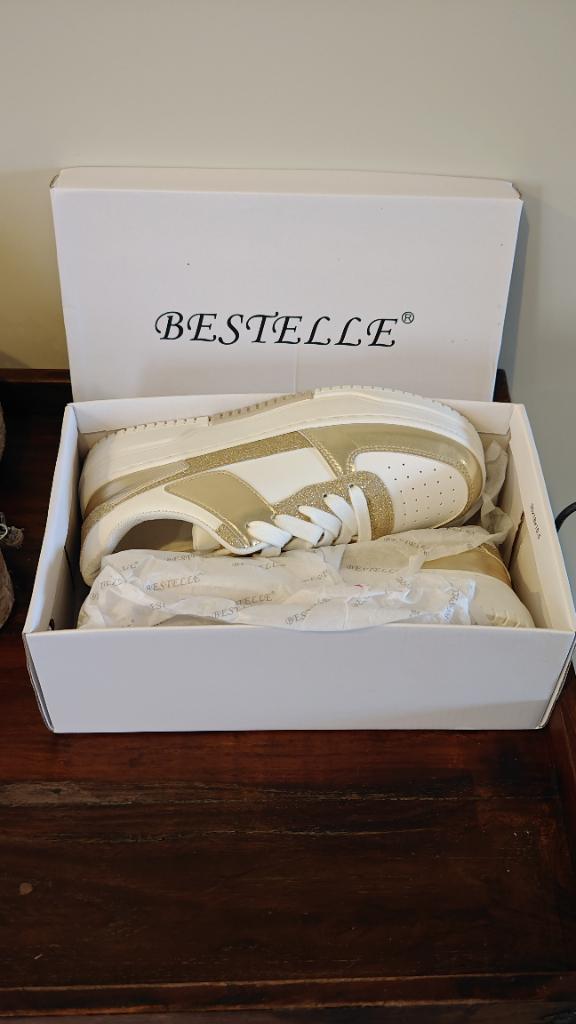 SALE Bestelle Sneakers Wit Goud Maat 39 Glitter Glam NIEUW, Wit, Bestelle, Nieuw, Ophalen of Verzenden