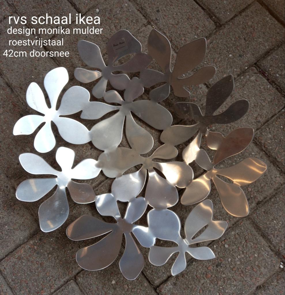 Rvs schaal ikea design monika mulder 42cm, Ophalen of Verzenden, Zo goed als nieuw, Rond, Overige materialen