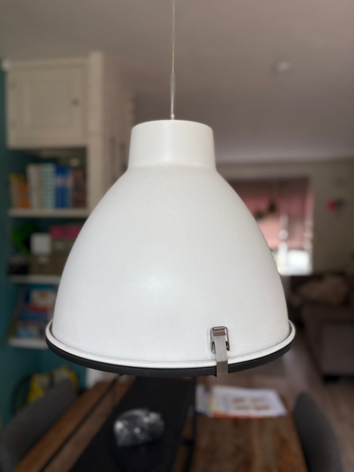 2x Industriele hang lamp wit, Ophalen, Gebruikt, Metaal, E27 (groot)