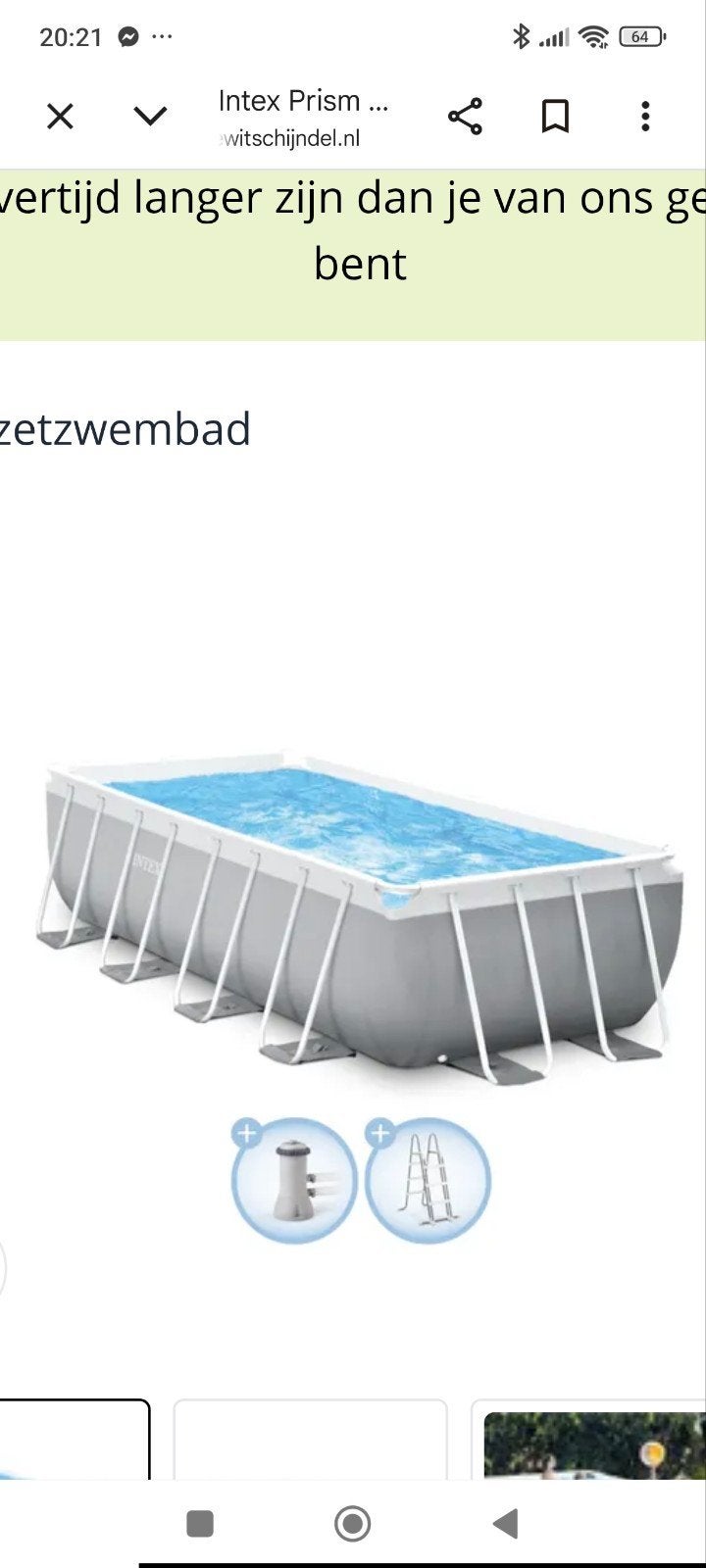 Zwembadpomp en toebehoren, Tuin en Terras, Ophalen, Gebruikt, Minder dan 80 cm, Opzetzwembad