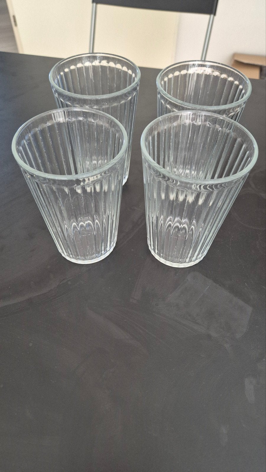 IKEA VARDAGEN set van 4 glazen - 13 cm hoog, Ophalen of Verzenden, Gebruikt, Frisdrankglas