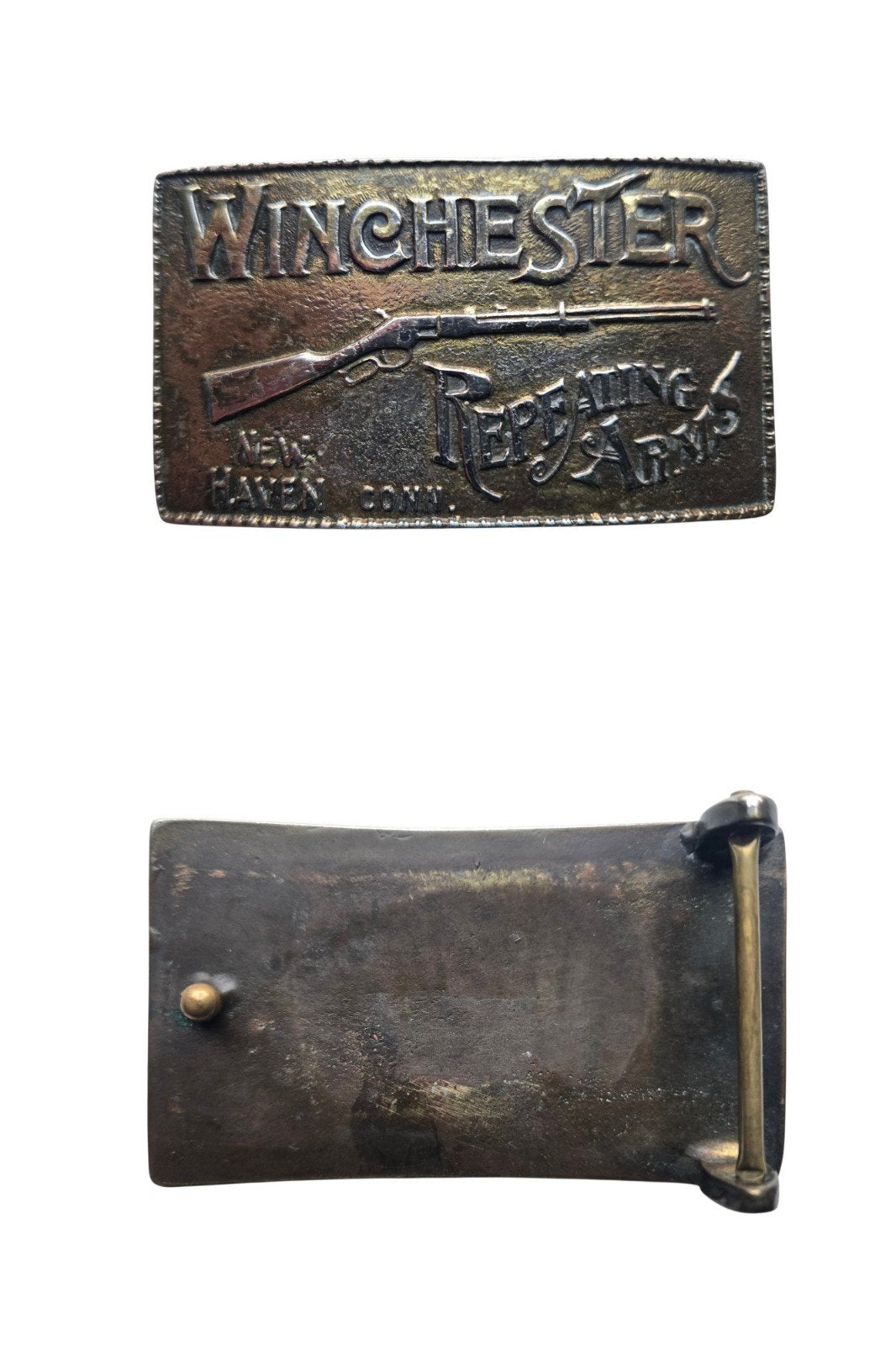Vintage Winchester Repeating Arms Belt Buckle, Losse buckle of gesp, Zwart, Minder dan 95 cm, Ophalen of Verzenden