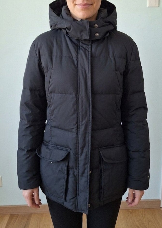 Tommy Hilfiger winterjas maat L, Zwart, Maat 42/44 (L), Ophalen of Verzenden, Gedragen