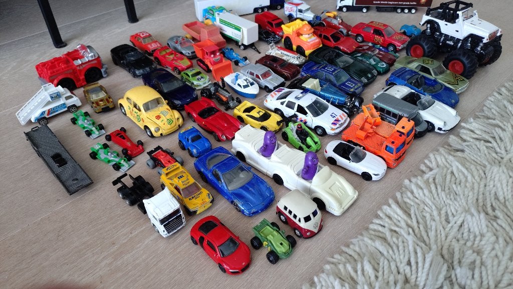 Meer dan 70 speelgoedauto's, trucks, ook Majorette, Burago, Ophalen of Verzenden, Gebruikt
