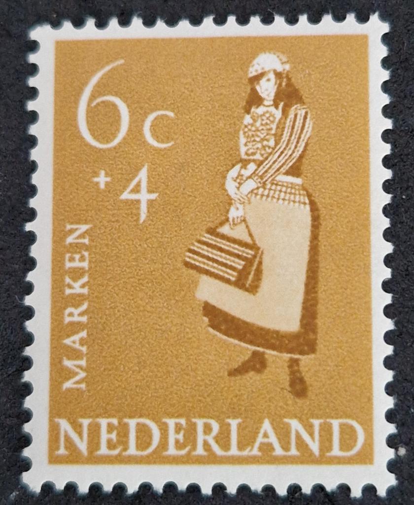 Nederland 1958 - nvph 708 - Zomerzegel - plakkerafdruk ab1, Postzegels en Munten, Verzenden, Na 1940