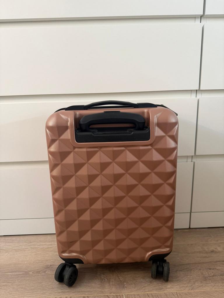 Spilbergen Handbagage Koffer - Roségoud, Ophalen, 40 tot 60 cm, 30 cm of meer, Gebruikt
