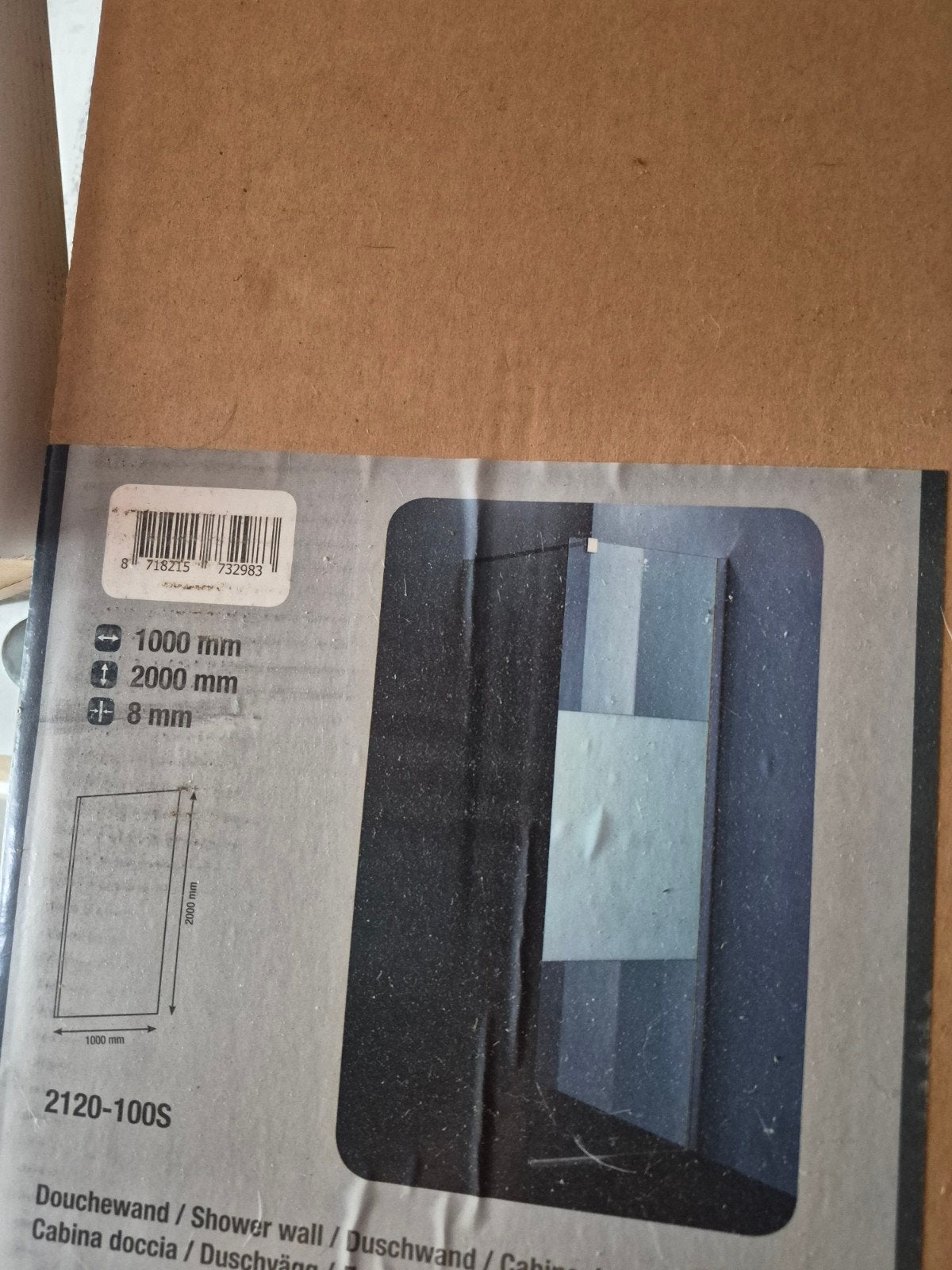 douchewand met zijpanelen, Ophalen, Zo goed als nieuw