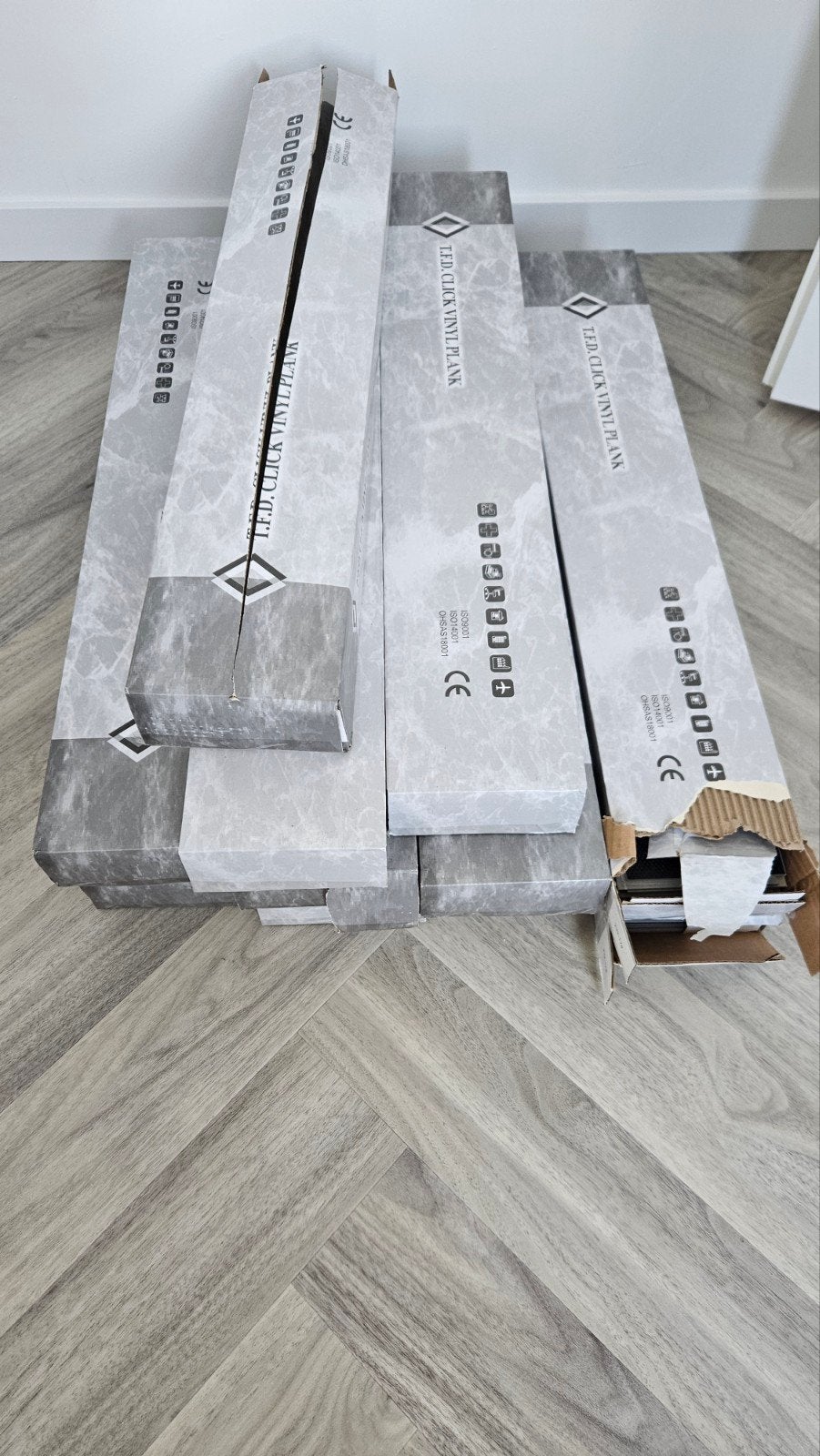 Click PVC visgraat vloer - restpartij ca. 12m2, Doe-het-zelf en Verbouw, Ophalen, Kunststof, 50 tot 150 cm, Nieuw