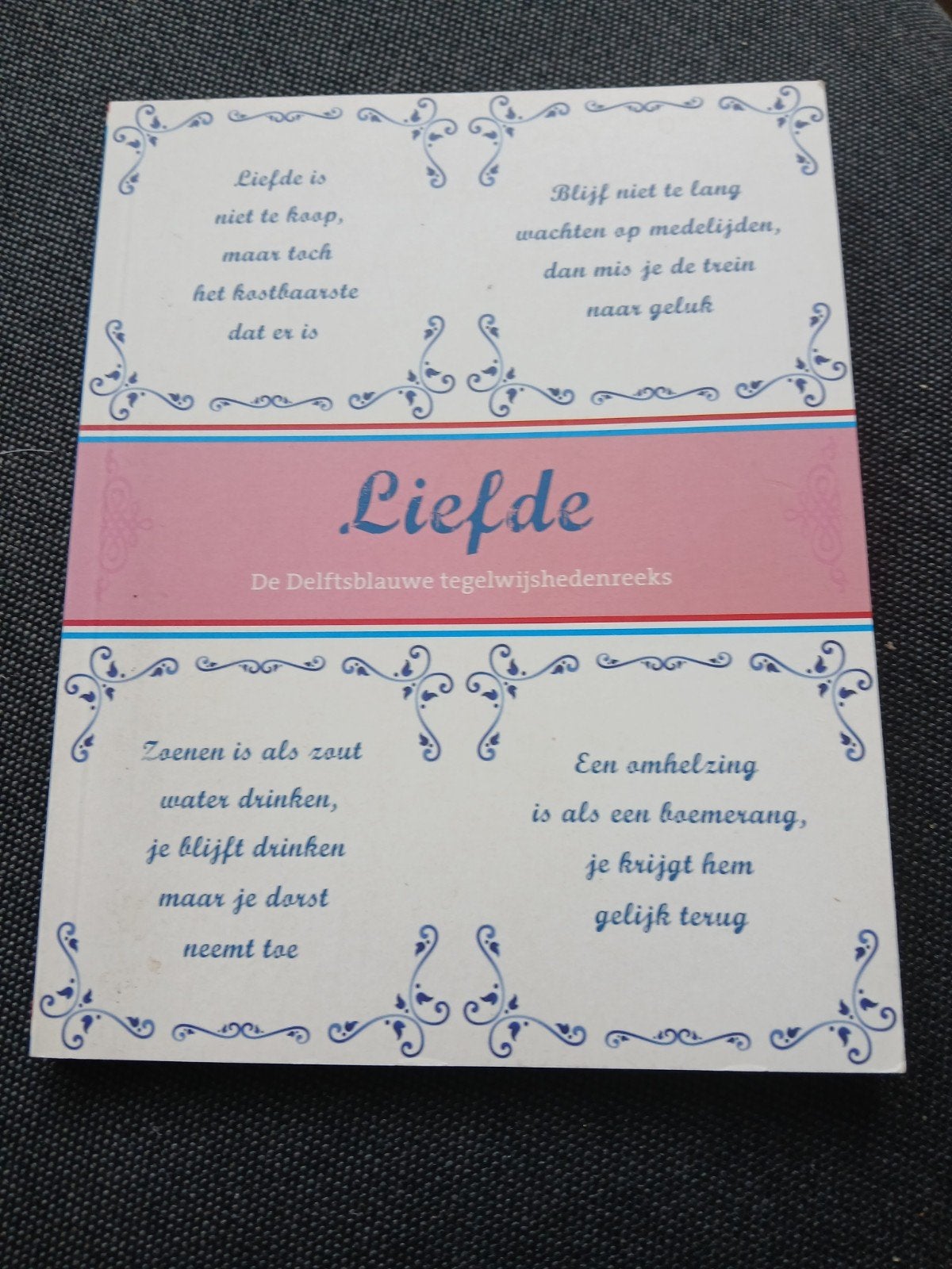 Liefde - De Delftsblauwe tegelwijshedenreeks, Ophalen of Verzenden, Zo goed als nieuw, Onbekend, Nederland